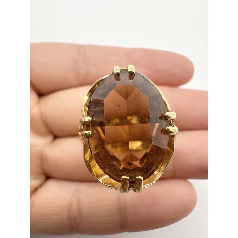 vintage 18k gold electroplated Cocktail Ring Size 8